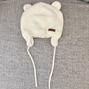 Children’s Baby White Knit Bear Ears Winter Beanie Hat